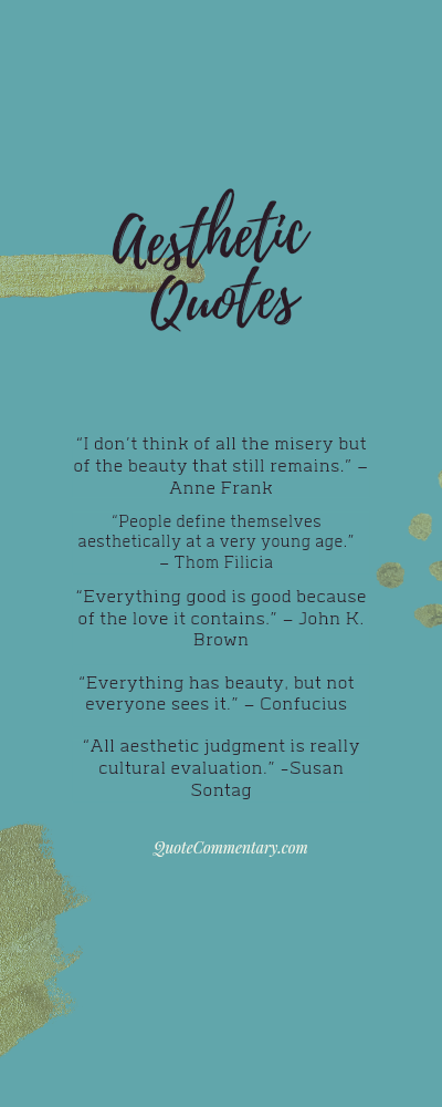 Aesthetic Quotes + Their Meanings/Explanations