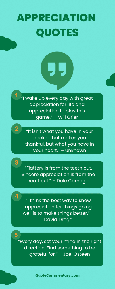 Appreciation Quotes + Their Meanings/Explanation