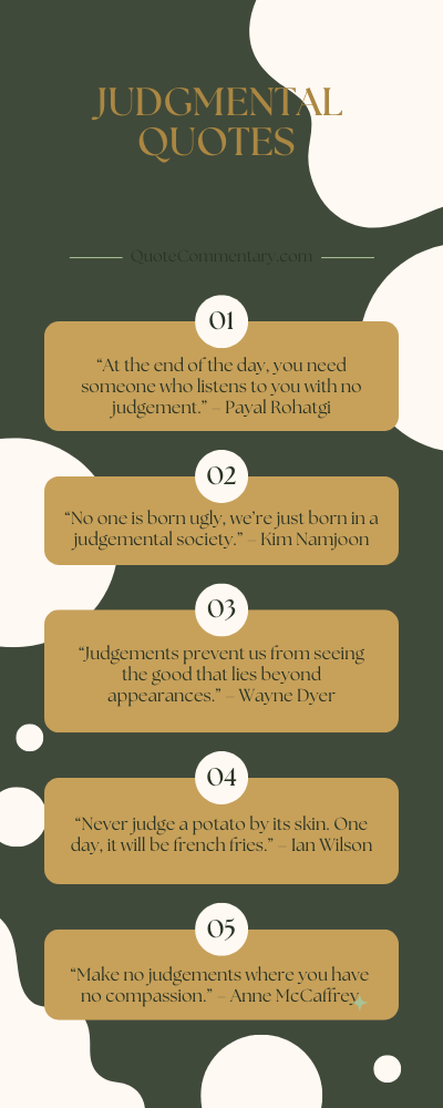 Judgmental Quotes + Their Meanings/Explanations