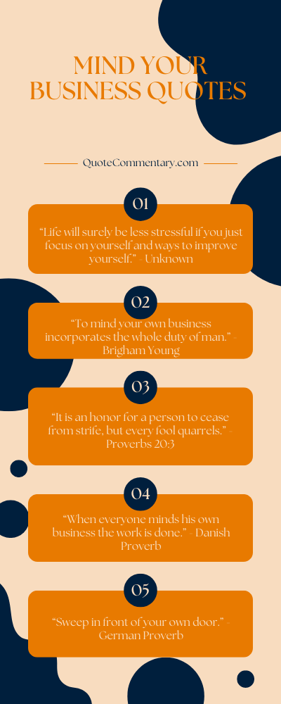Mind Your Business Quotes + Their Meanings/Explanations