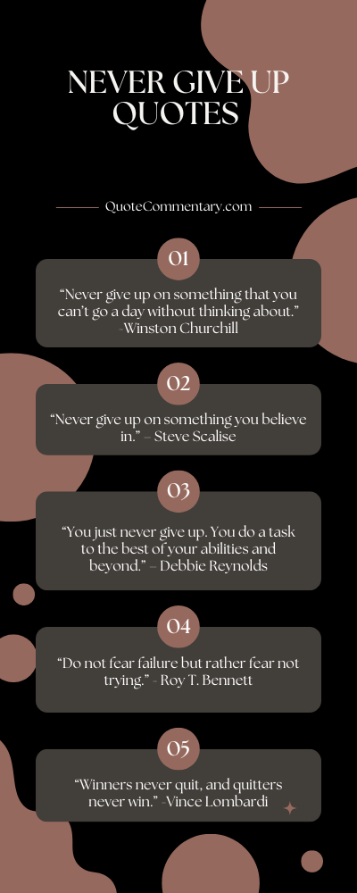 Never Give Up Quotes + Their Meanings/Explanations
