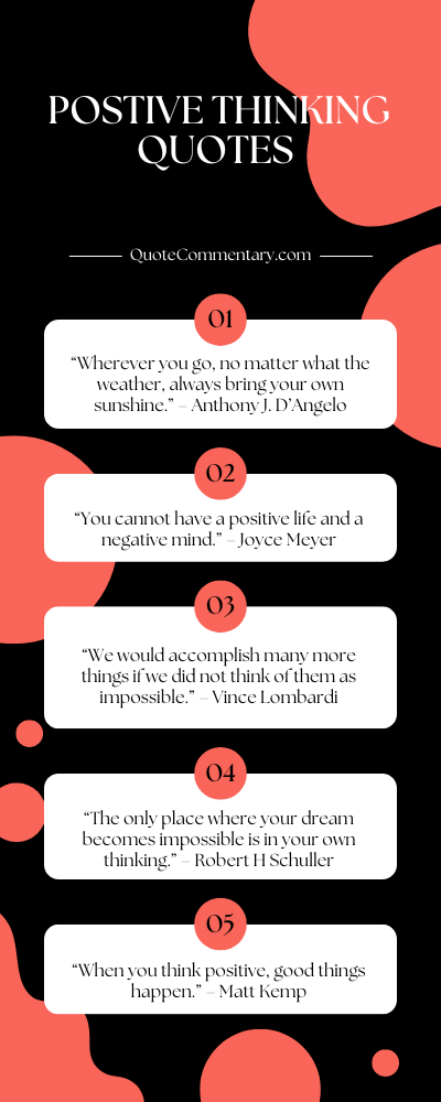 Positive Thinking Quotes + Their Meanings/Explanations