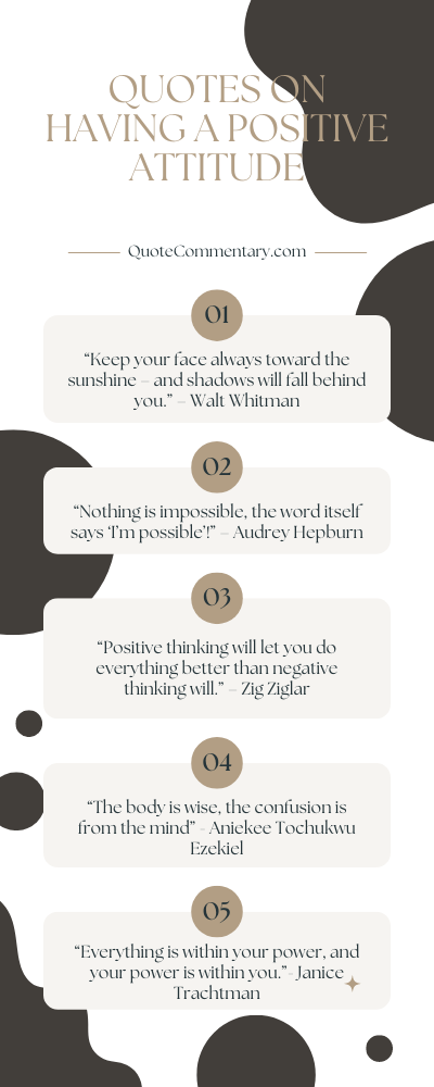 Quotes On Having A Positive Attitude + Their Meanings/Explanations