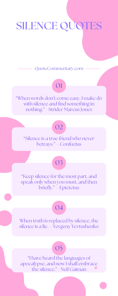 Silence Quotes + Their Meanings/Explanations